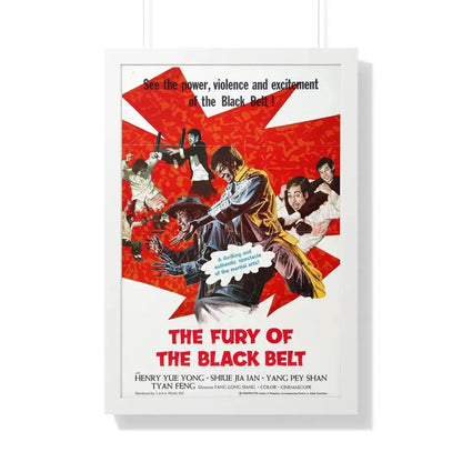 THE FURY OF THE BLACK BELT 1973 - Framed Movie Poster 20" x 30" White - The Sticker Space