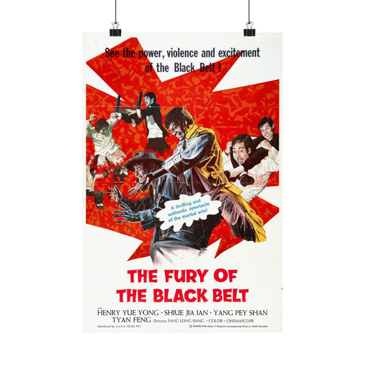 THE FURY OF THE BLACK BELT 1973 - Paper Movie Poster-12″ x 18″-The Sticker Space