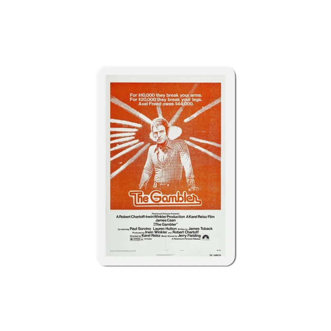 The Gambler 1974 Movie Poster Refrigerator Magnet 4 Inch - The Sticker Space