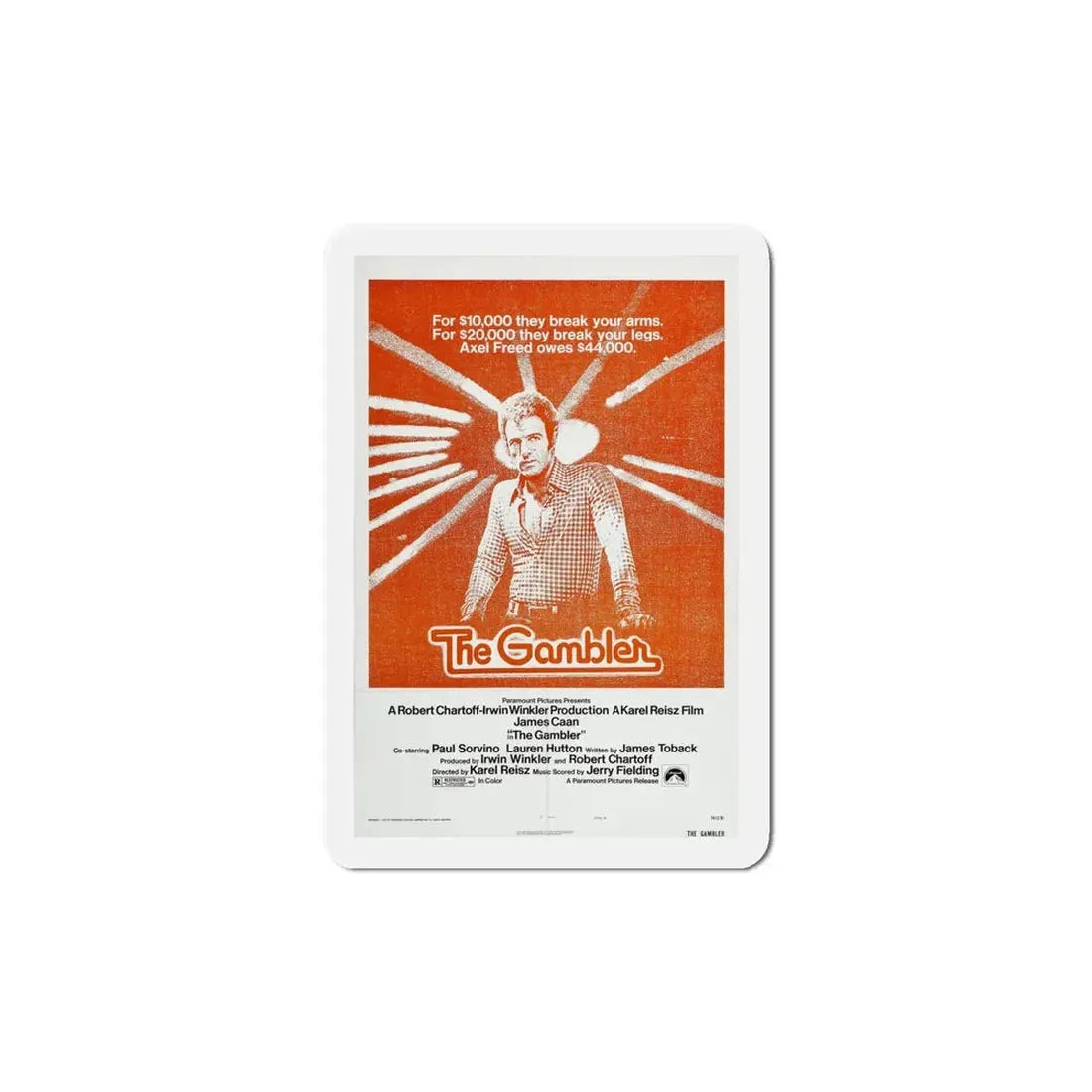 The Gambler 1974 Movie Poster Refrigerator Magnet 6 Inch - The Sticker Space