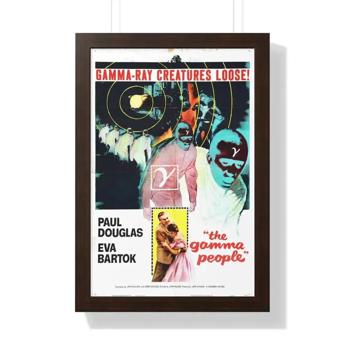 THE GAMMA PEOPLE 1956 - Framed Movie Poster 16″ x 24″ Walnut - The Sticker Space