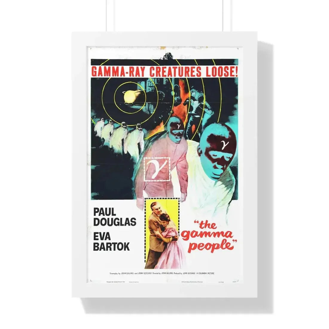 THE GAMMA PEOPLE 1956 - Framed Movie Poster 16″ x 24″ White - The Sticker Space