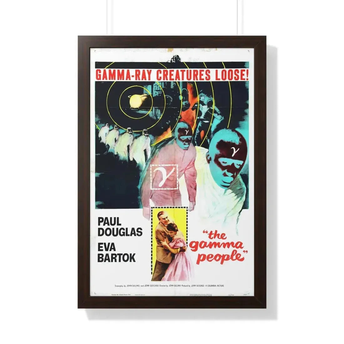 THE GAMMA PEOPLE 1956 - Framed Movie Poster 20" x 30" Walnut - The Sticker Space