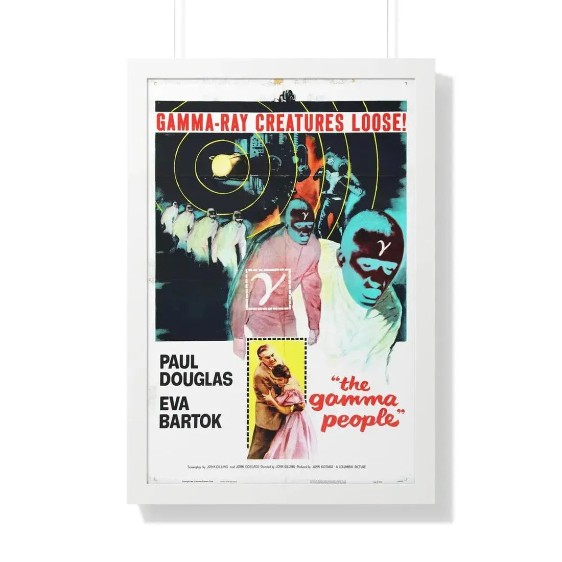 THE GAMMA PEOPLE 1956 - Framed Movie Poster 20" x 30" White - The Sticker Space