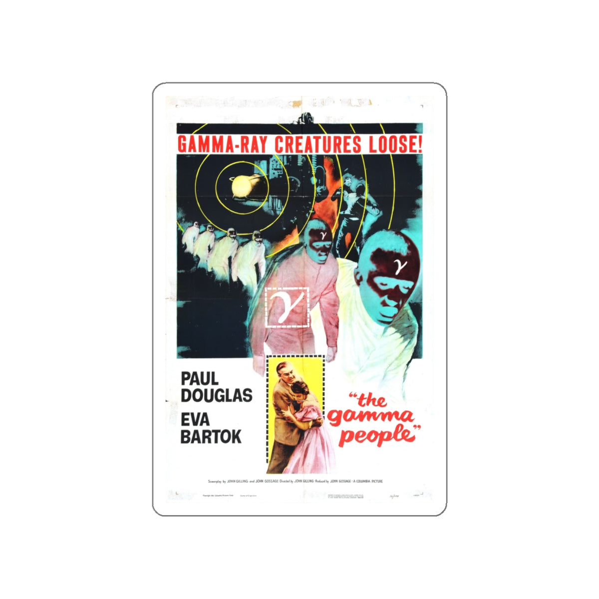 THE GAMMA PEOPLE 1956 Movie Poster STICKER Vinyl Die-Cut Decal-White-The Sticker Space