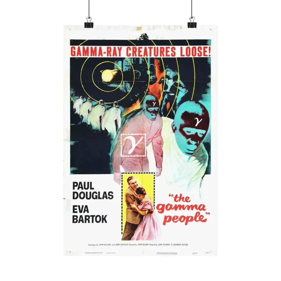 THE GAMMA PEOPLE 1956 - Paper Movie Poster 12″ x 18″ Matte - The Sticker Space