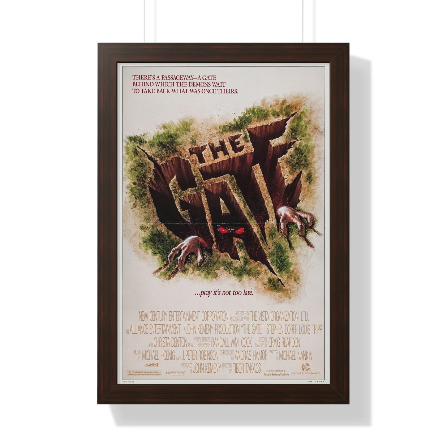 THE GATE 1987 - Framed Movie Poster-16″ x 24″-The Sticker Space