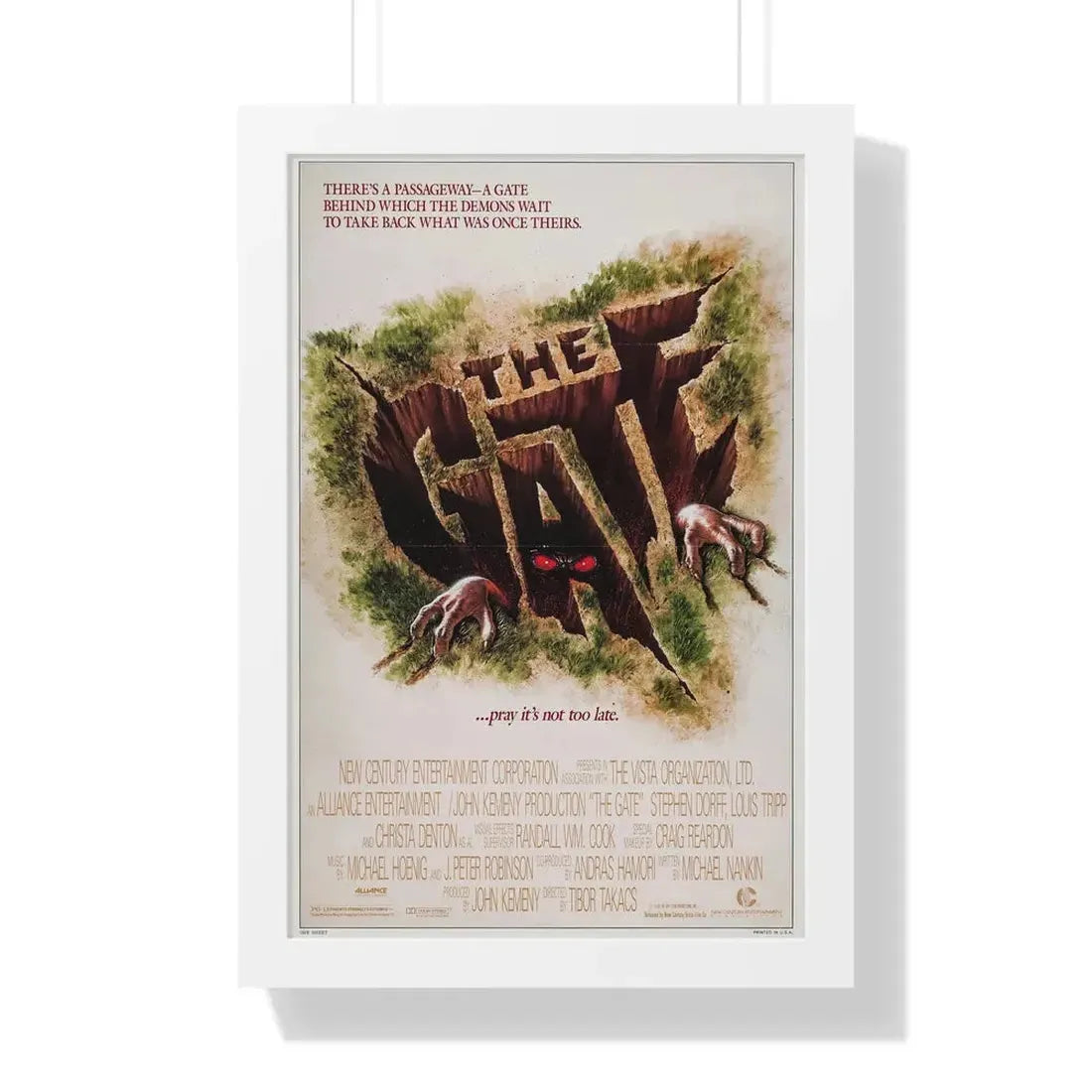 THE GATE 1987 - Framed Movie Poster 16″ x 24″ White - The Sticker Space