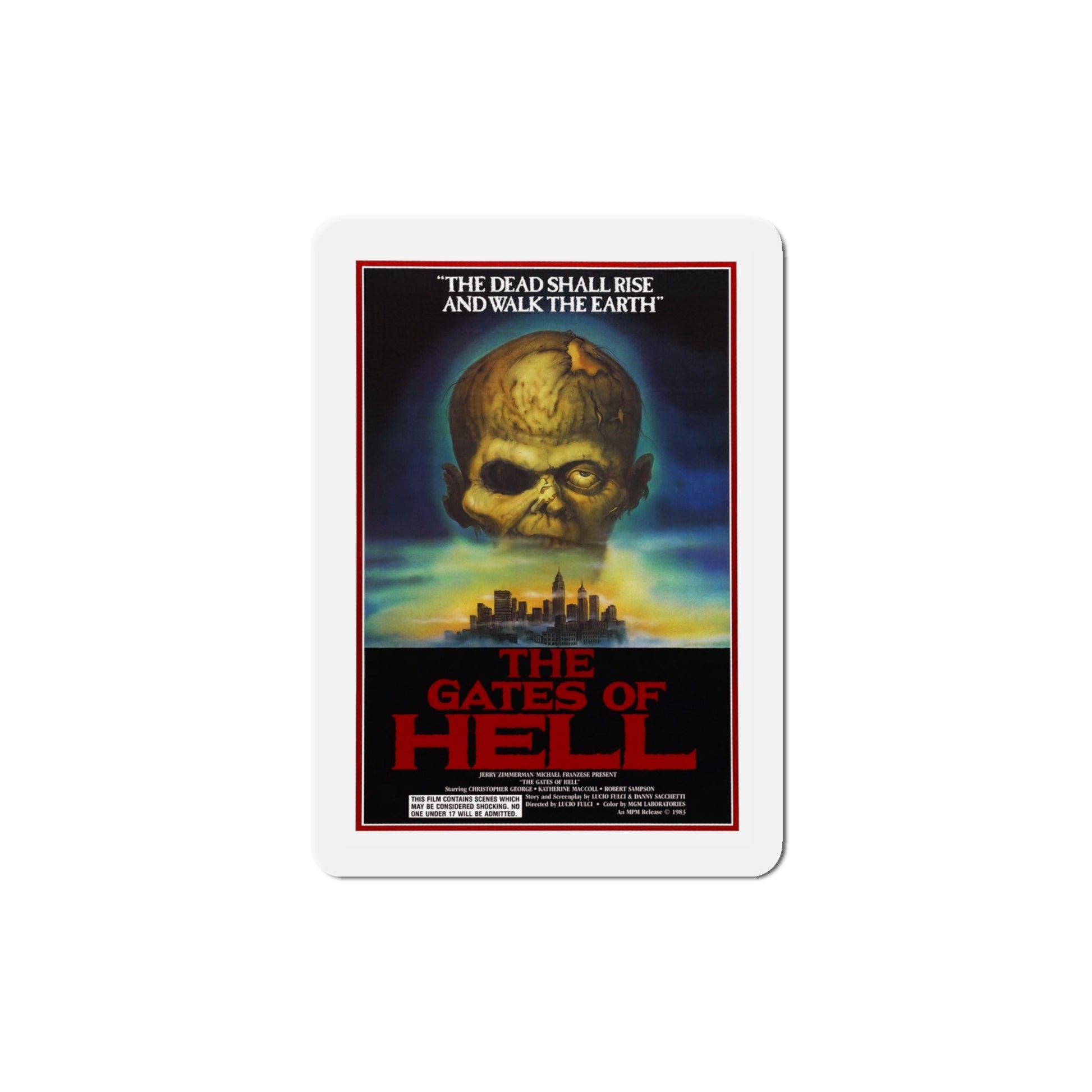 The Gates of Hell aka City of the Living Dead 1983 Movie Poster Die-Cut Magnet-4" x 4"-The Sticker Space