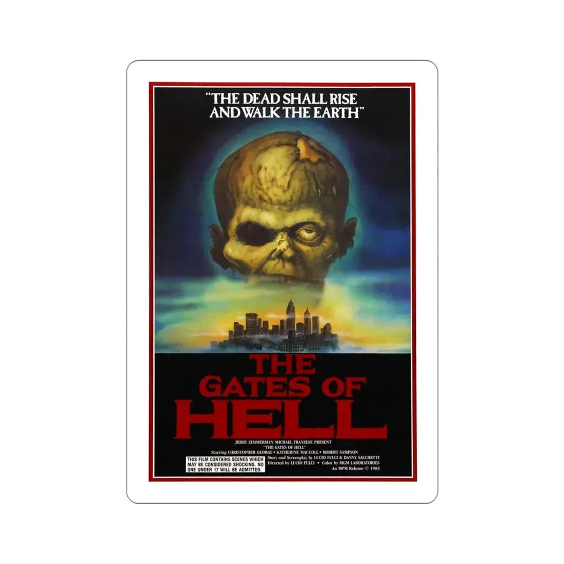 The Gates of Hell aka City of the Living Dead 1983 Movie Poster STICKER Vinyl Die-Cut Decal 4 Inch - The Sticker Space