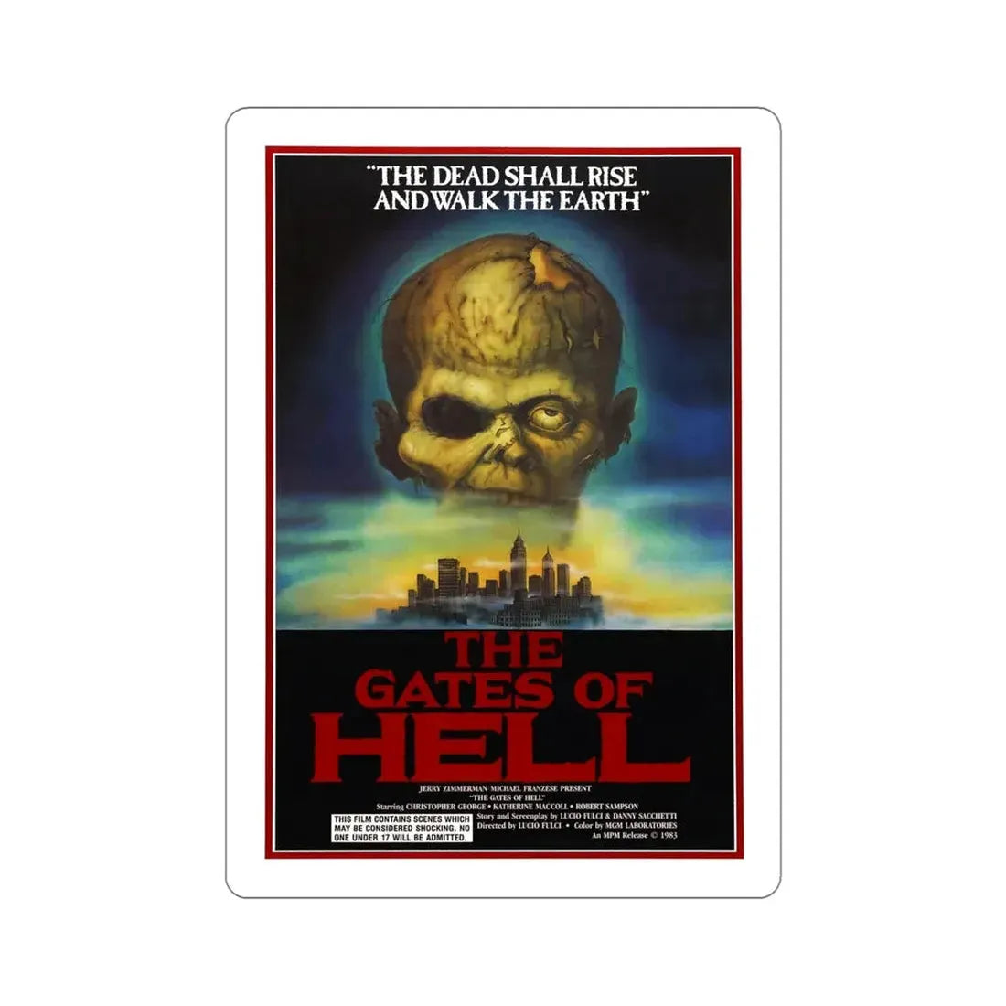 The Gates of Hell aka City of the Living Dead 1983 Movie Poster STICKER Vinyl Die-Cut Decal 6 Inch - The Sticker Space