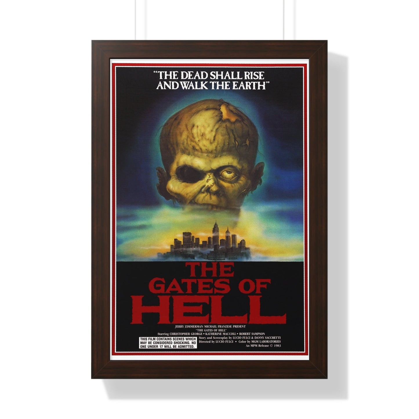 THE GATES OF HELL (CITY OF THE LIVING DEAD) 1980 - Framed Movie Poster-16″ x 24″-The Sticker Space