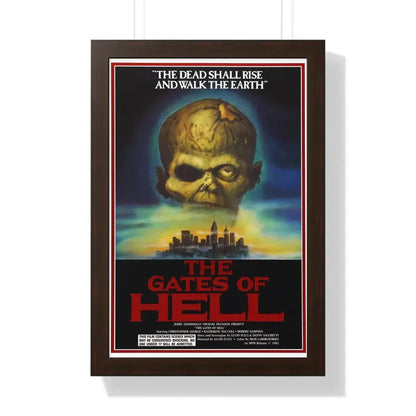 THE GATES OF HELL (CITY OF THE LIVING DEAD) 1980 - Framed Movie Poster 16″ x 24″ Walnut - The Sticker Space