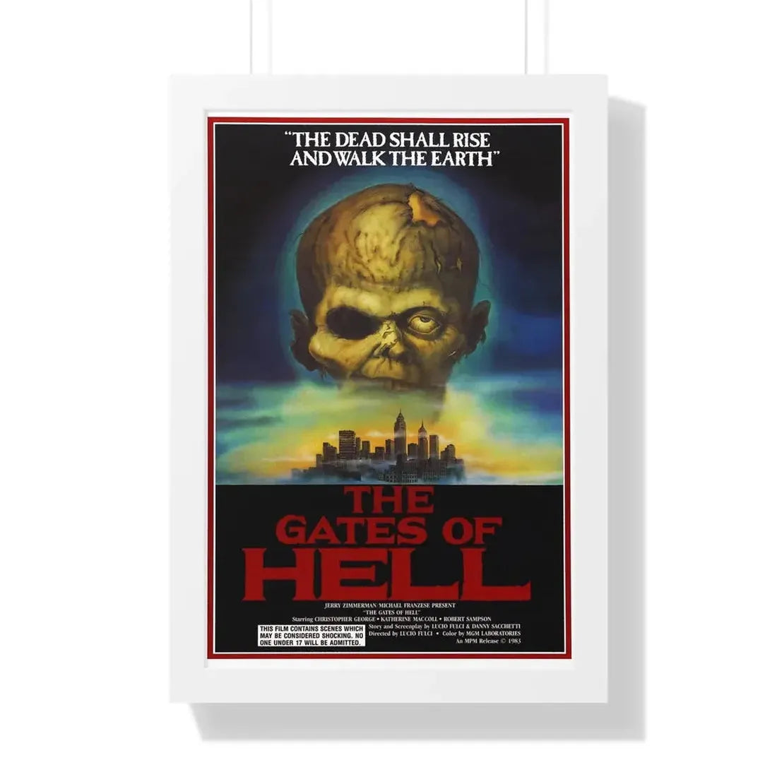 THE GATES OF HELL (CITY OF THE LIVING DEAD) 1980 - Framed Movie Poster 16″ x 24″ White - The Sticker Space