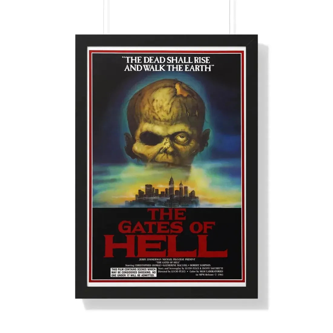 THE GATES OF HELL (CITY OF THE LIVING DEAD) 1980 - Framed Movie Poster 20" x 30" Black - The Sticker Space