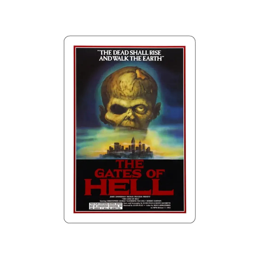 THE GATES OF HELL (CITY OF THE LIVING DEAD) 1980 Movie Poster STICKER Vinyl Die-Cut Decal 5 Inch - The Sticker Space