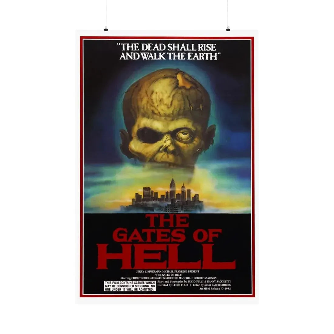 THE GATES OF HELL (CITY OF THE LIVING DEAD) 1980 - Paper Movie Poster 36" x 54" Matte - The Sticker Space