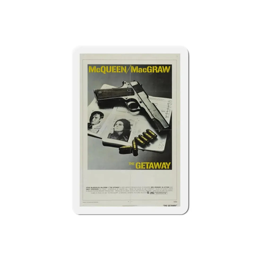 The Getaway 1972 Movie Poster Refrigerator Magnet 2 Inch - The Sticker Space
