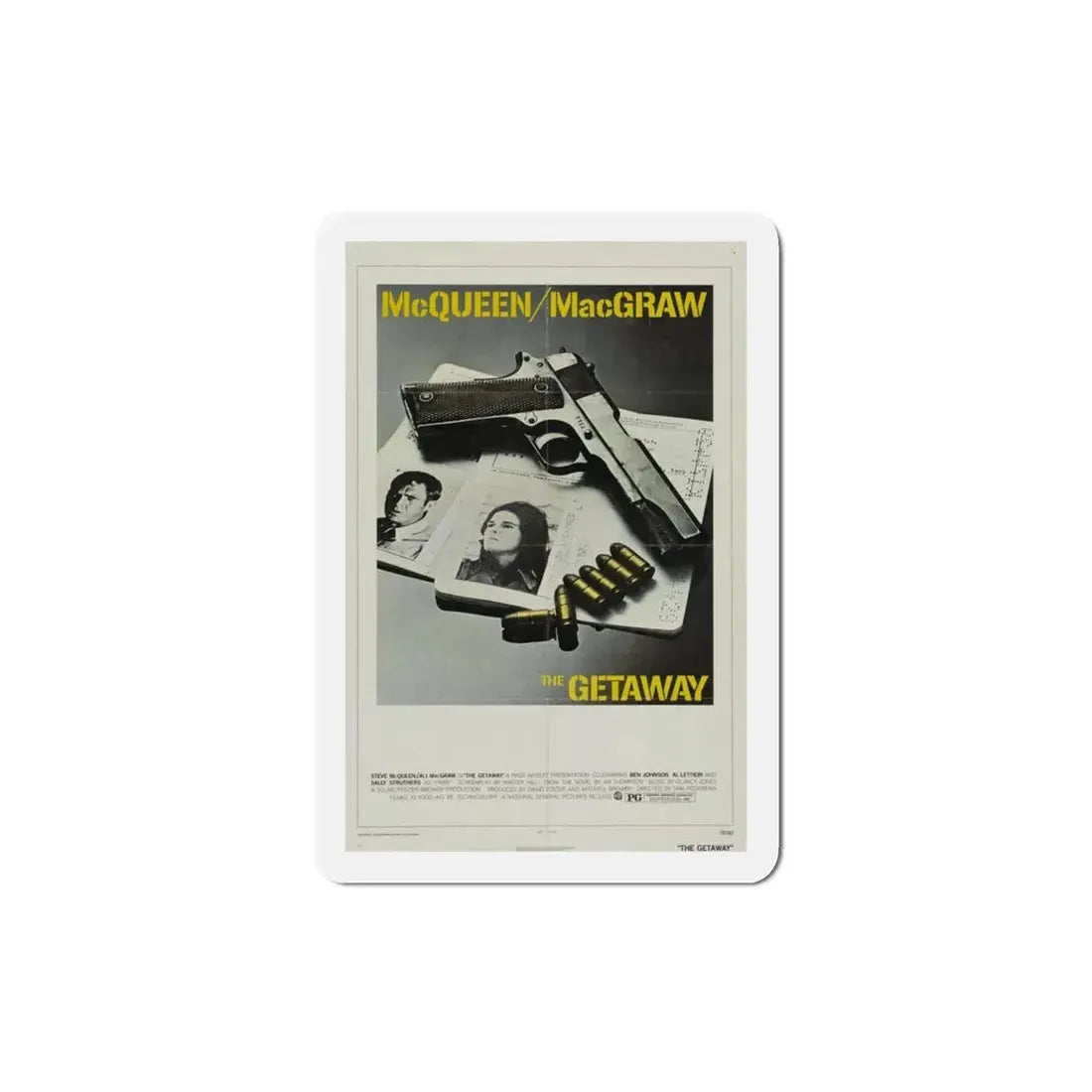 The Getaway 1972 Movie Poster Refrigerator Magnet 3 Inch - The Sticker Space