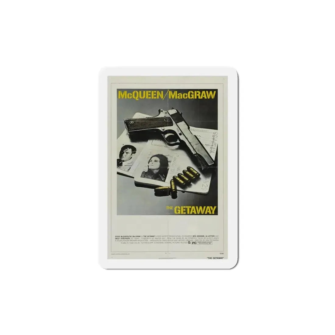 The Getaway 1972 Movie Poster Refrigerator Magnet 4 Inch - The Sticker Space