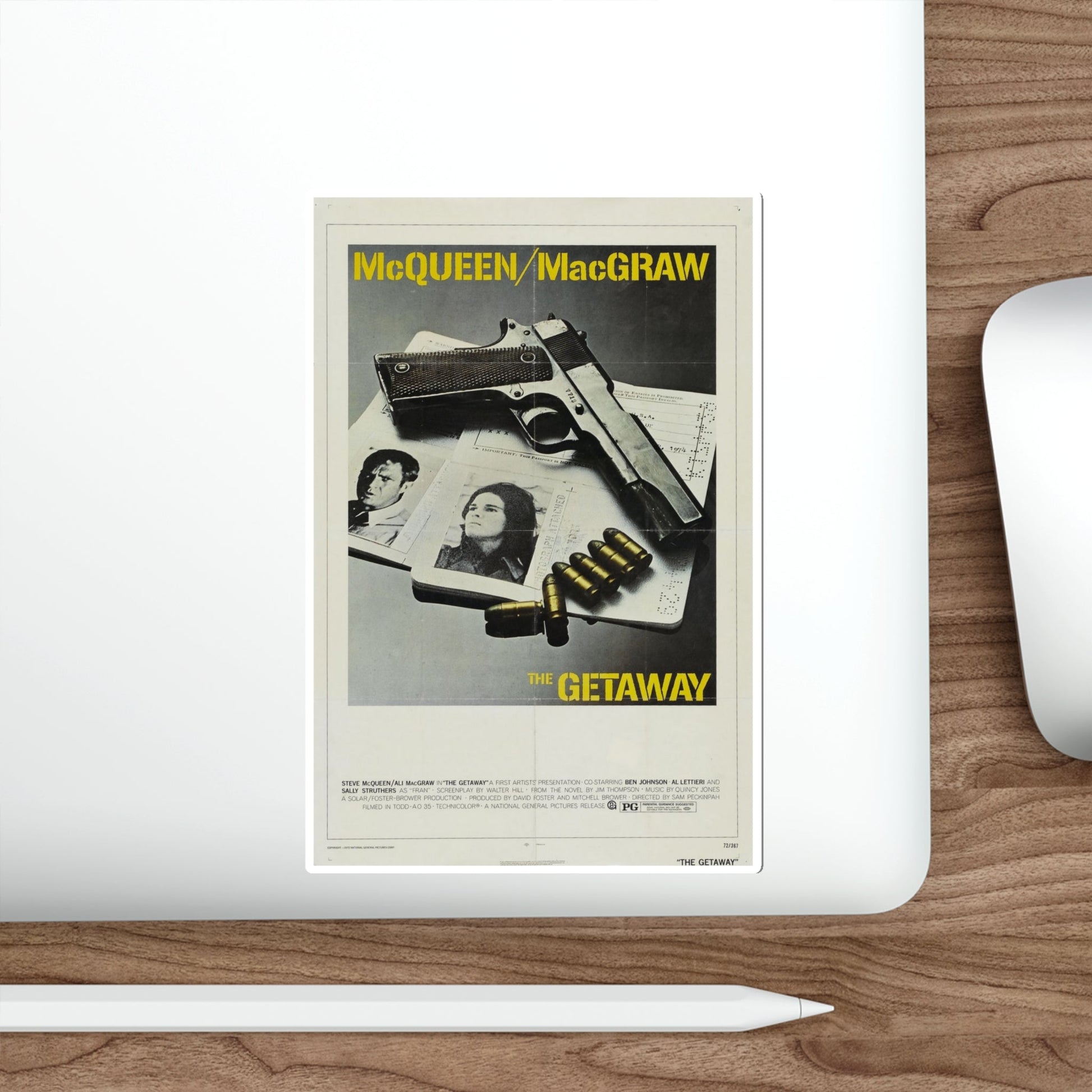 The Getaway 1972 Movie Poster STICKER Vinyl Die-Cut Decal-The Sticker Space