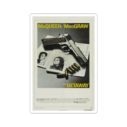 The Getaway 1972 Movie Poster - STICKER Vinyl Kiss-Cut Decal 3 Inch White - The Sticker Space