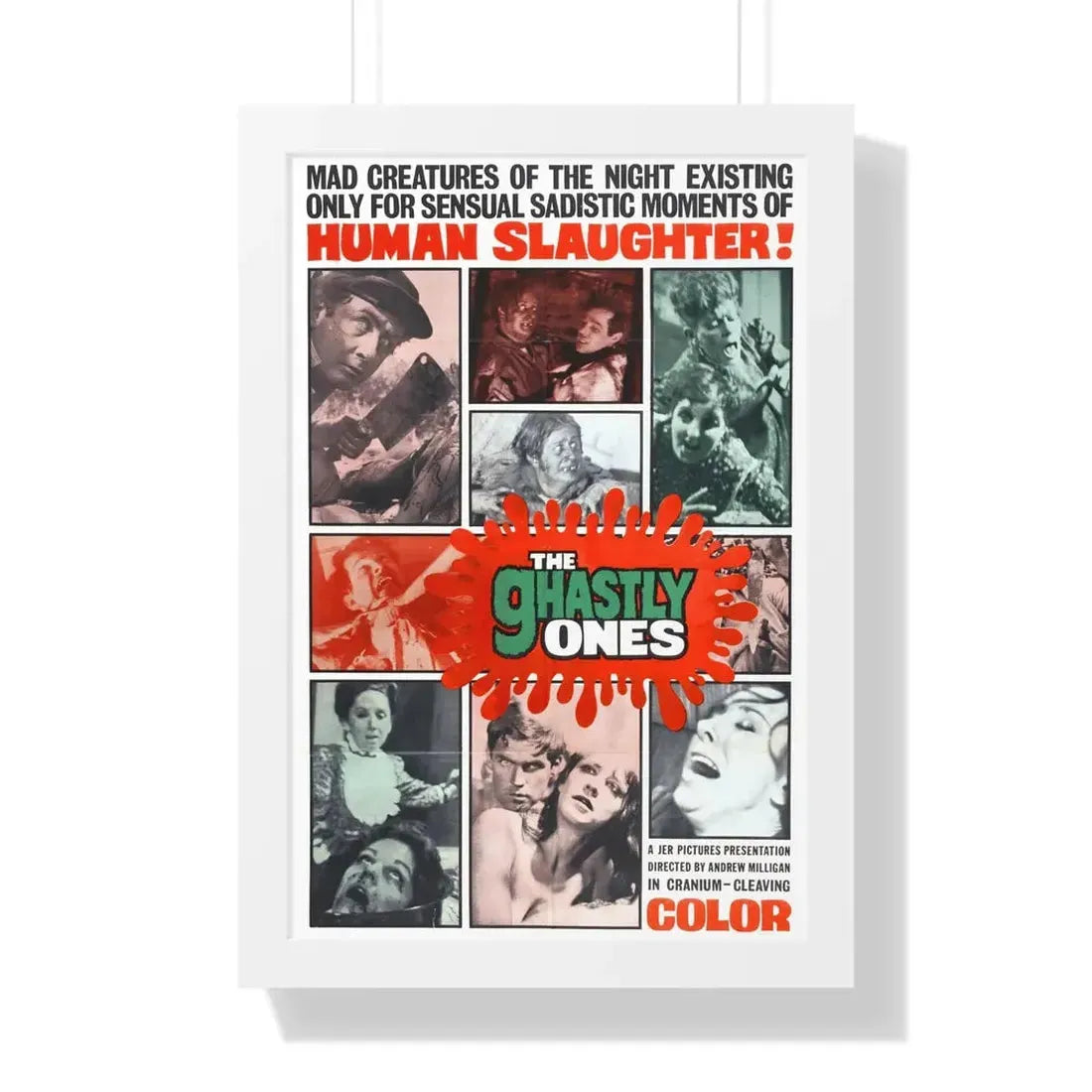 THE GHASTLY ONES 1968 - Framed Movie Poster 16″ x 24″ White - The Sticker Space