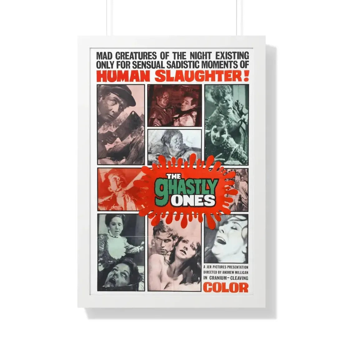 THE GHASTLY ONES 1968 - Framed Movie Poster 20" x 30" White - The Sticker Space