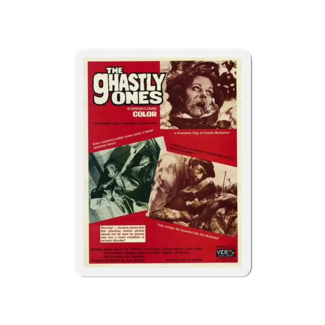 THE GHASTLY ONES (2) 1968 Movie Poster - Refrigerator Magnet 3 Inch Die-Cut - The Sticker Space