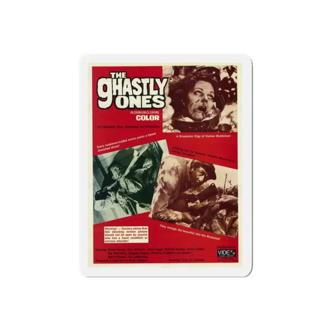 THE GHASTLY ONES (2) 1968 Movie Poster - Refrigerator Magnet 5 Inch Die-Cut - The Sticker Space
