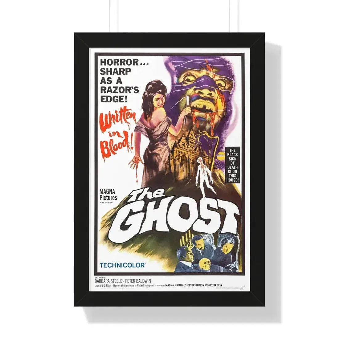 THE GHOST 1963 - Framed Movie Poster 16″ x 24″ Black - The Sticker Space