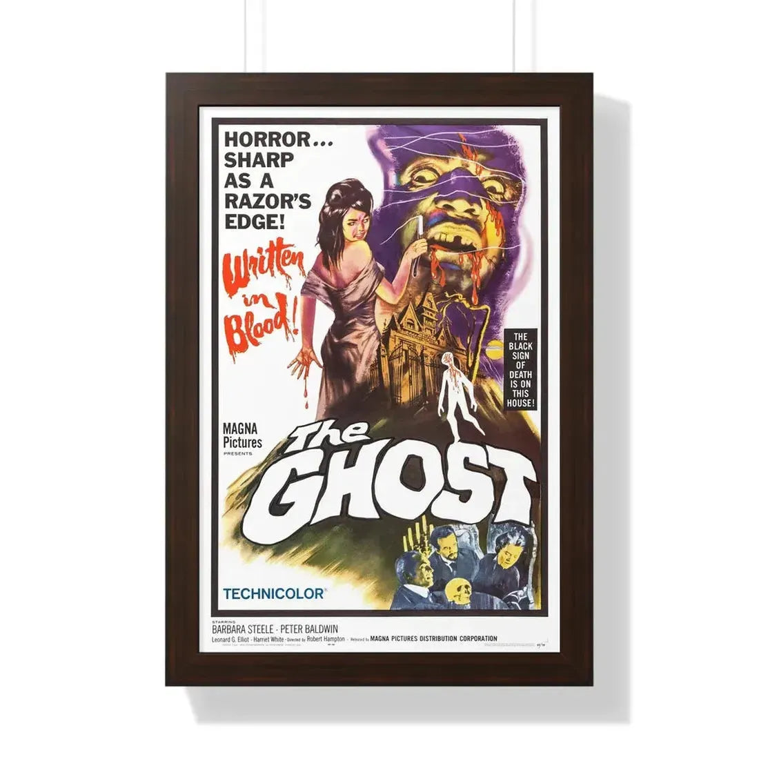 THE GHOST 1963 - Framed Movie Poster 16″ x 24″ Walnut - The Sticker Space