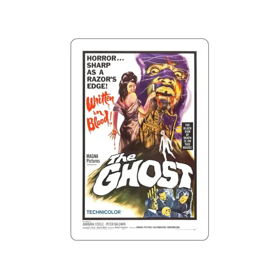 THE GHOST 1963 Movie Poster STICKER Vinyl Die-Cut Decal 5 Inch - The Sticker Space