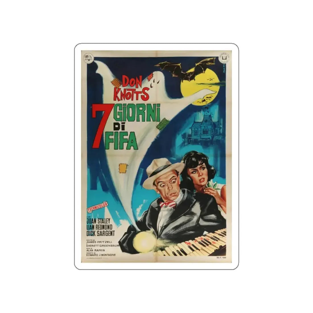 THE GHOST AND MR CHICKEN 1966 Movie Poster STICKER Vinyl Die-Cut Decal 5 Inch - The Sticker Space