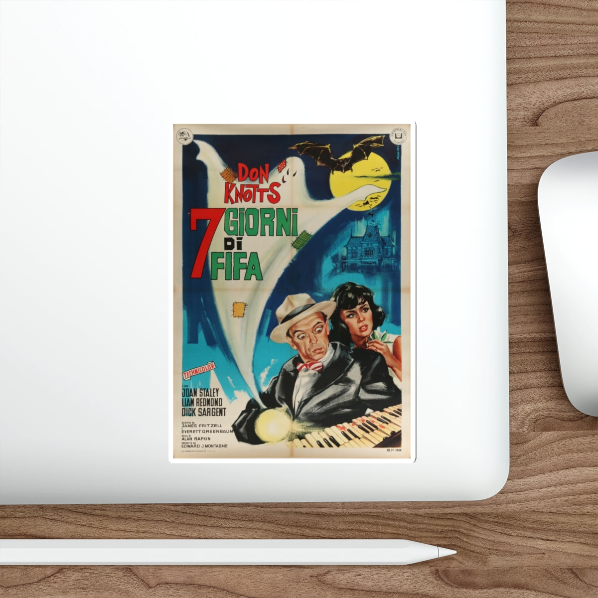 THE GHOST AND MR CHICKEN 1966 Movie Poster STICKER Vinyl Die-Cut Decal-The Sticker Space