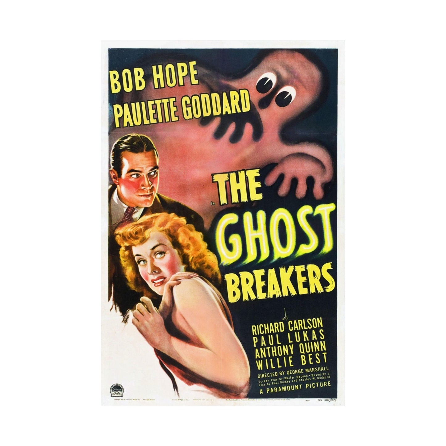 THE GHOST BREAKERS 1940 - Paper Movie Poster-The Sticker Space