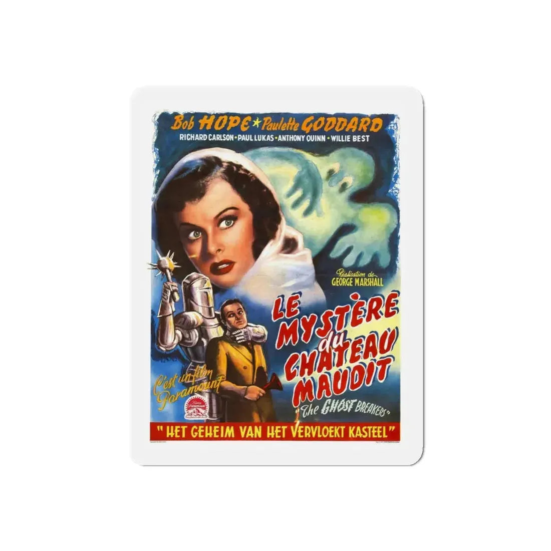 THE GHOST BREAKERS (BELGIAN) 1940 Movie Poster - Refrigerator Magnet 4 Inch Die-Cut - The Sticker Space