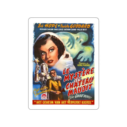 THE GHOST BREAKERS (BELGIAN) 1940 Movie Poster STICKER Vinyl Die-Cut Decal 2 Inch - The Sticker Space