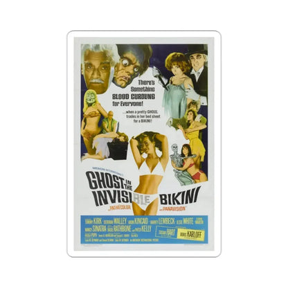 The Ghost in the Invisible Bikini 1966 Movie Poster STICKER Vinyl Die-Cut Decal 2 Inch - The Sticker Space