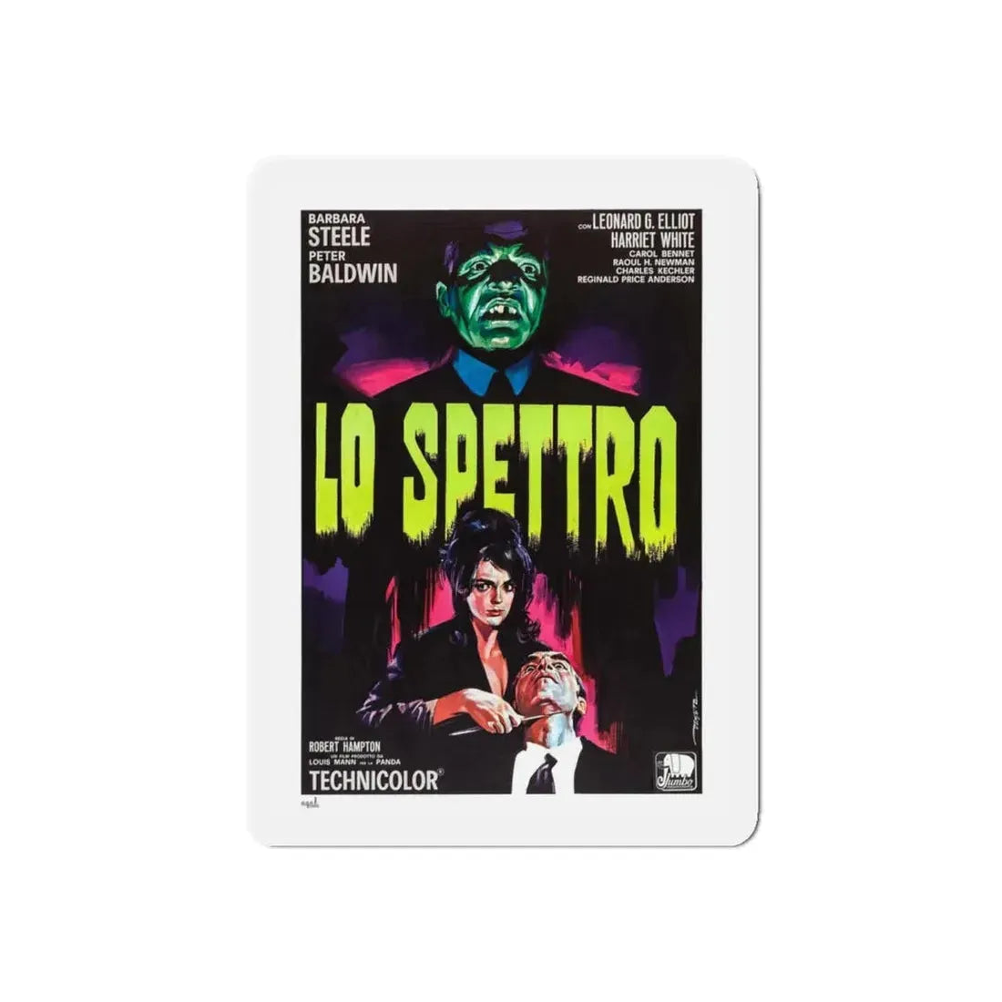 THE GHOST (ITALIAN) 3 1963 Movie Poster - Refrigerator Magnet 4 Inch Die-Cut - The Sticker Space