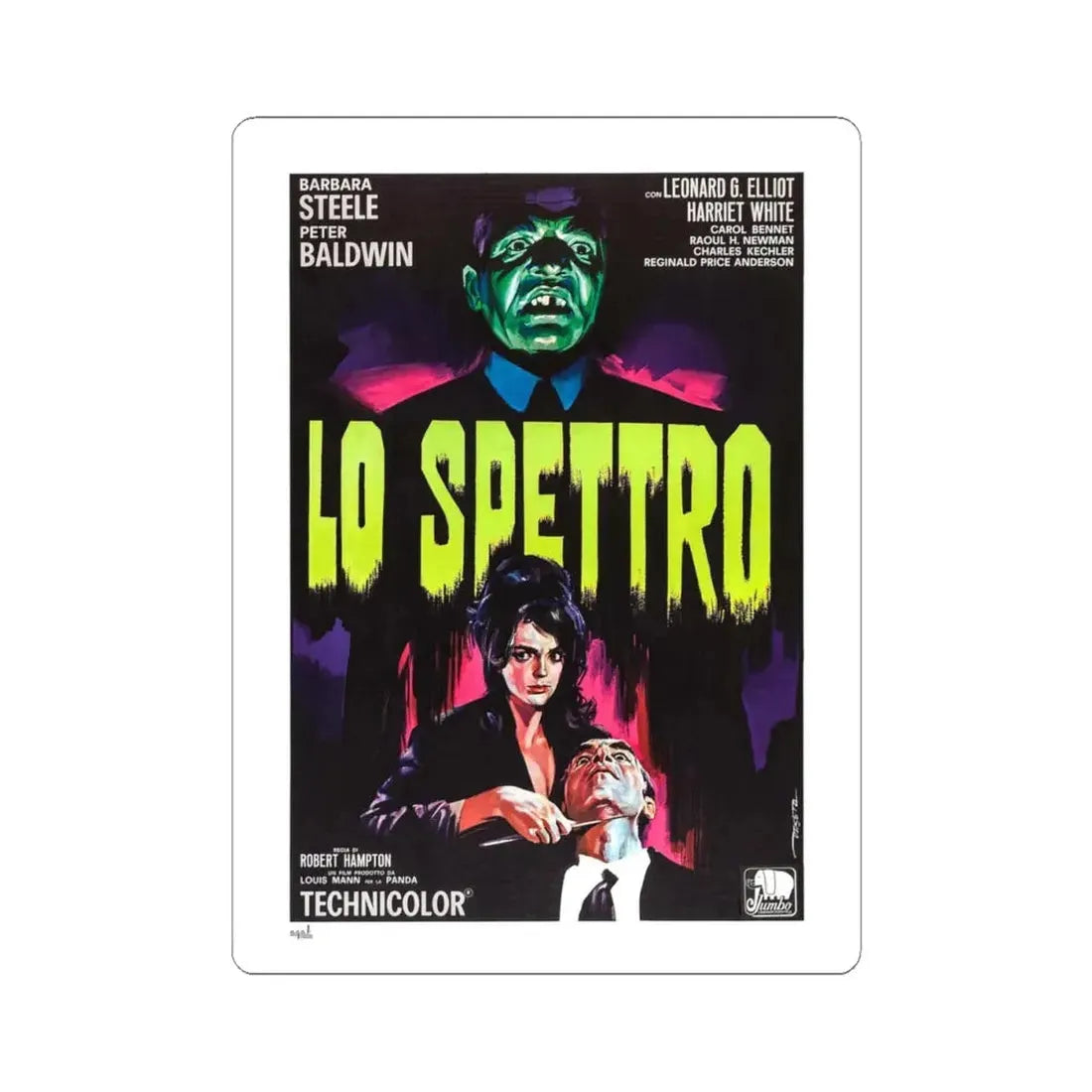 THE GHOST (ITALIAN) 3 1963 Movie Poster - STICKER Vinyl Kiss-Cut Decal 4 Inch White - The Sticker Space