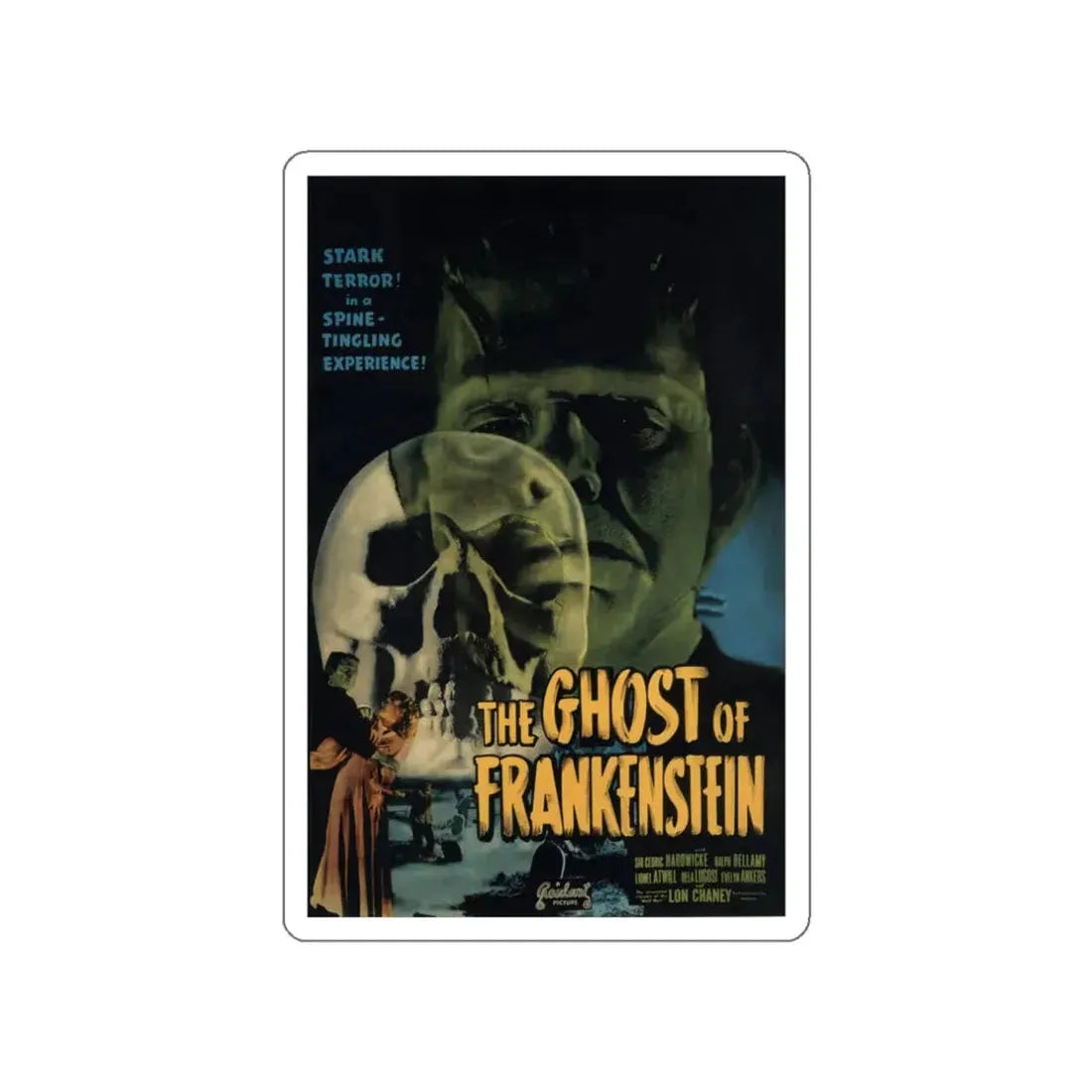 THE GHOST OF FRANKENSTEIN 1942 Movie Poster STICKER Vinyl Die-Cut Decal 3 Inch - The Sticker Space