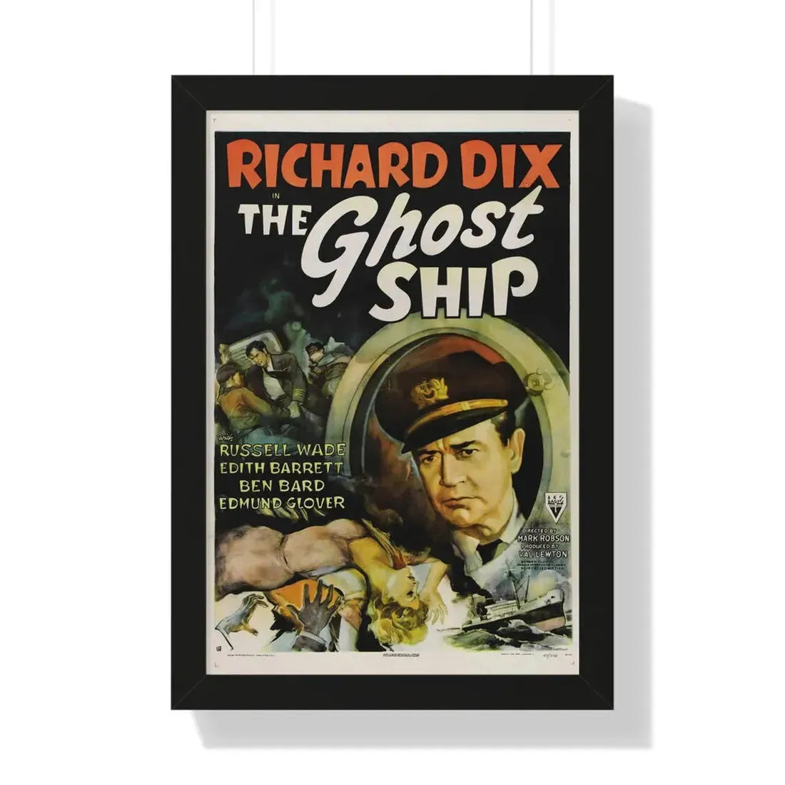 THE GHOST SHIP 1943 - Framed Movie Poster 16″ x 24″ Black - The Sticker Space