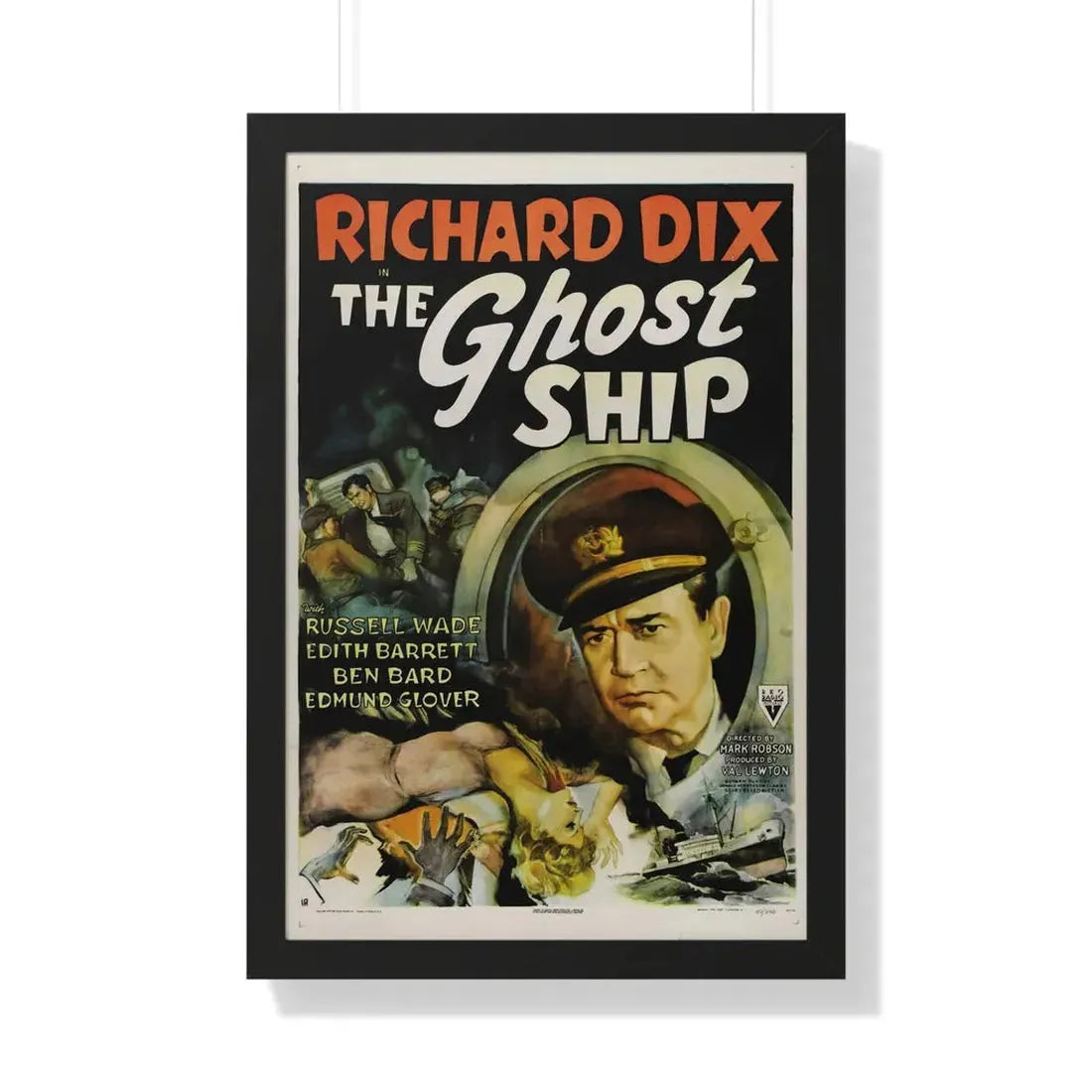 THE GHOST SHIP 1943 - Framed Movie Poster 20" x 30" Black - The Sticker Space
