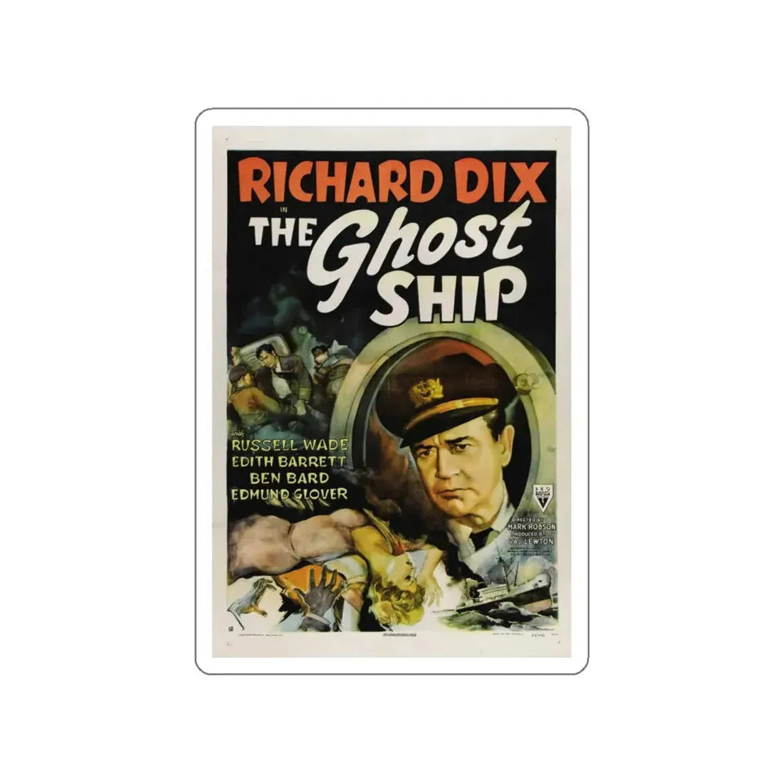 THE GHOST SHIP 1943 Movie Poster STICKER Vinyl Die-Cut Decal 6 Inch - The Sticker Space