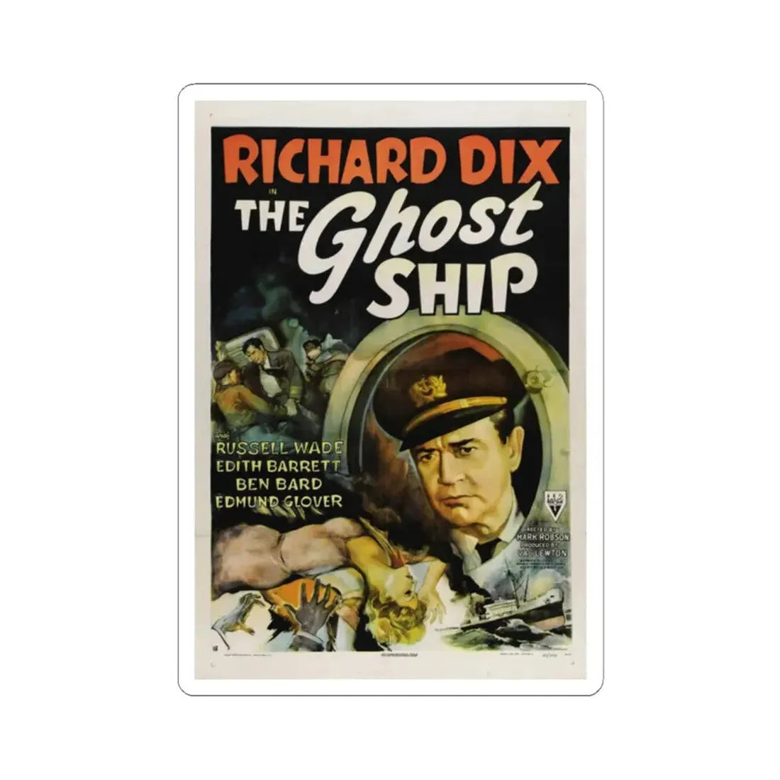 THE GHOST SHIP 1943 Movie Poster - STICKER Vinyl Kiss-Cut Decal 2 Inch White - The Sticker Space