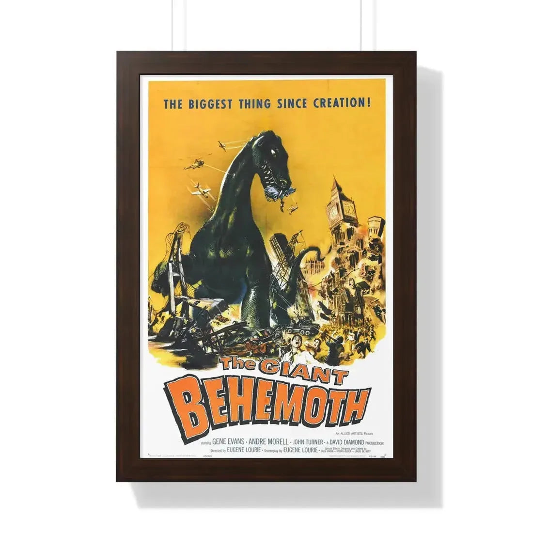 THE GIANT BEHEMOTH 1959 - Framed Movie Poster 16″ x 24″ Walnut - The Sticker Space