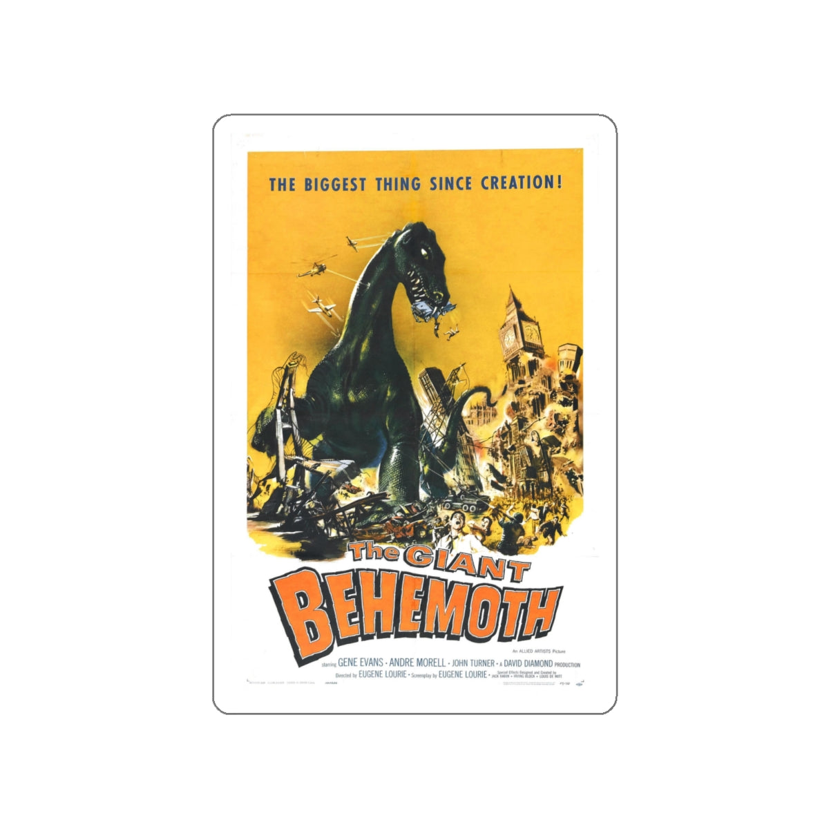 THE GIANT BEHEMOTH 1959 Movie Poster STICKER Vinyl Die-Cut Decal-White-The Sticker Space