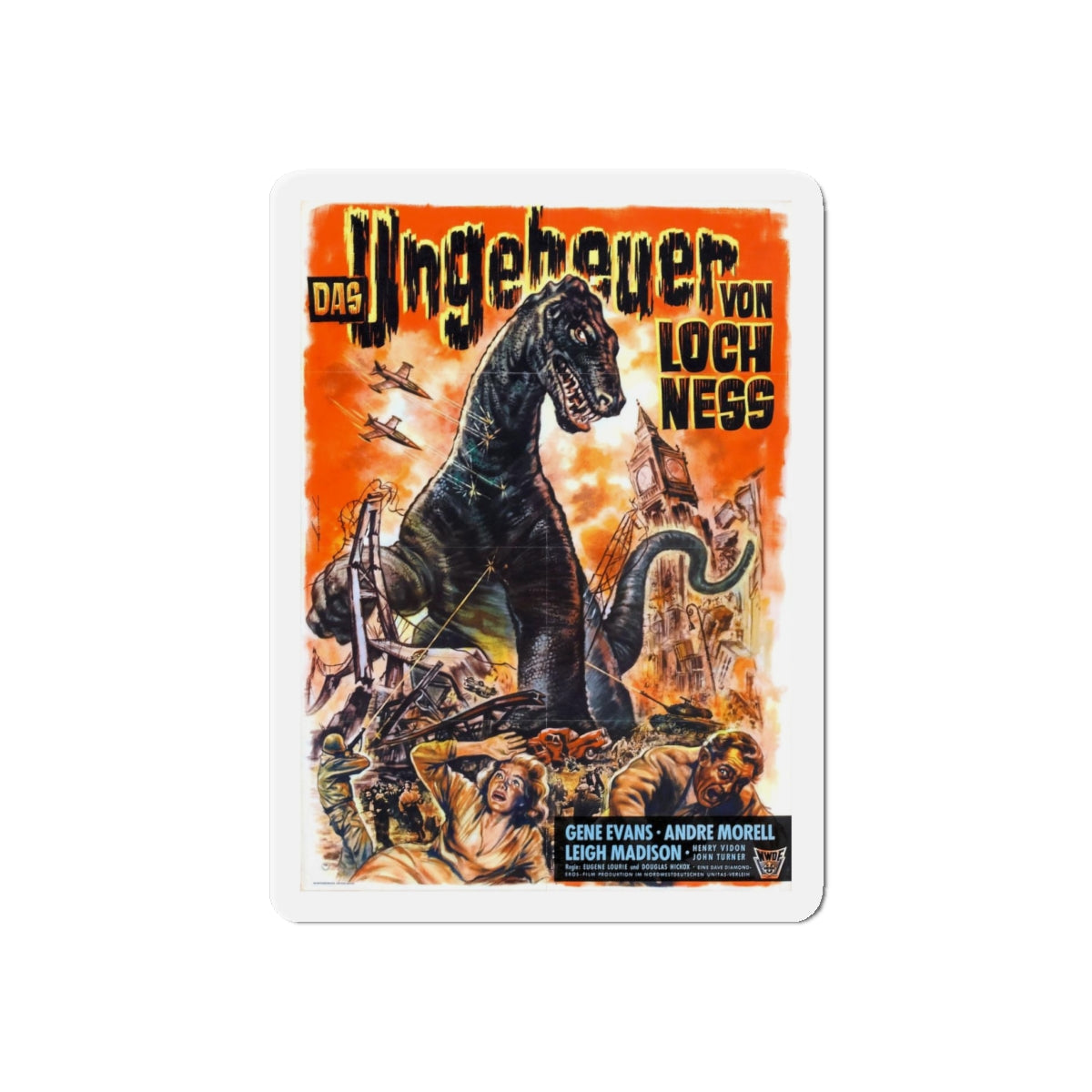 THE GIANT BEHEMOTH (GERMAN) 1959 Movie Poster - Refrigerator Magnet-4" x 4"-The Sticker Space