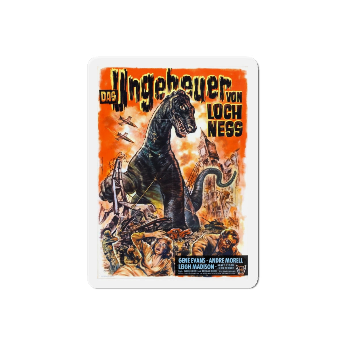 THE GIANT BEHEMOTH (GERMAN) 1959 Movie Poster - Refrigerator Magnet-6" × 6"-The Sticker Space